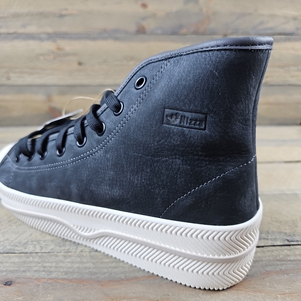 adidas Nizza 2 Lea Men's Originals Leather High Tops Carbon/ White - Picture 9 of 12